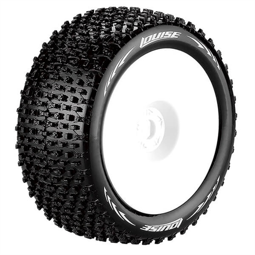 LOUISE RC T-PIRATE 1/8 FR/RR SUPER SOFT 1/2" OFFSET WHITE